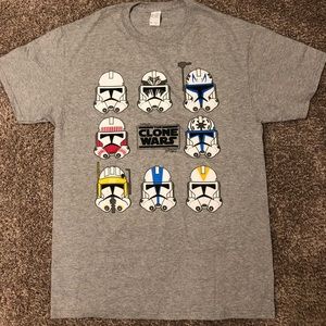 Medium, Gray, clone wars T-shirt.